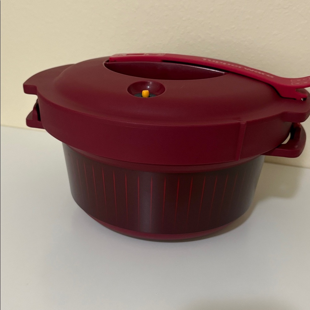 Like new Tupperware Red Microwave Pressure Cooker